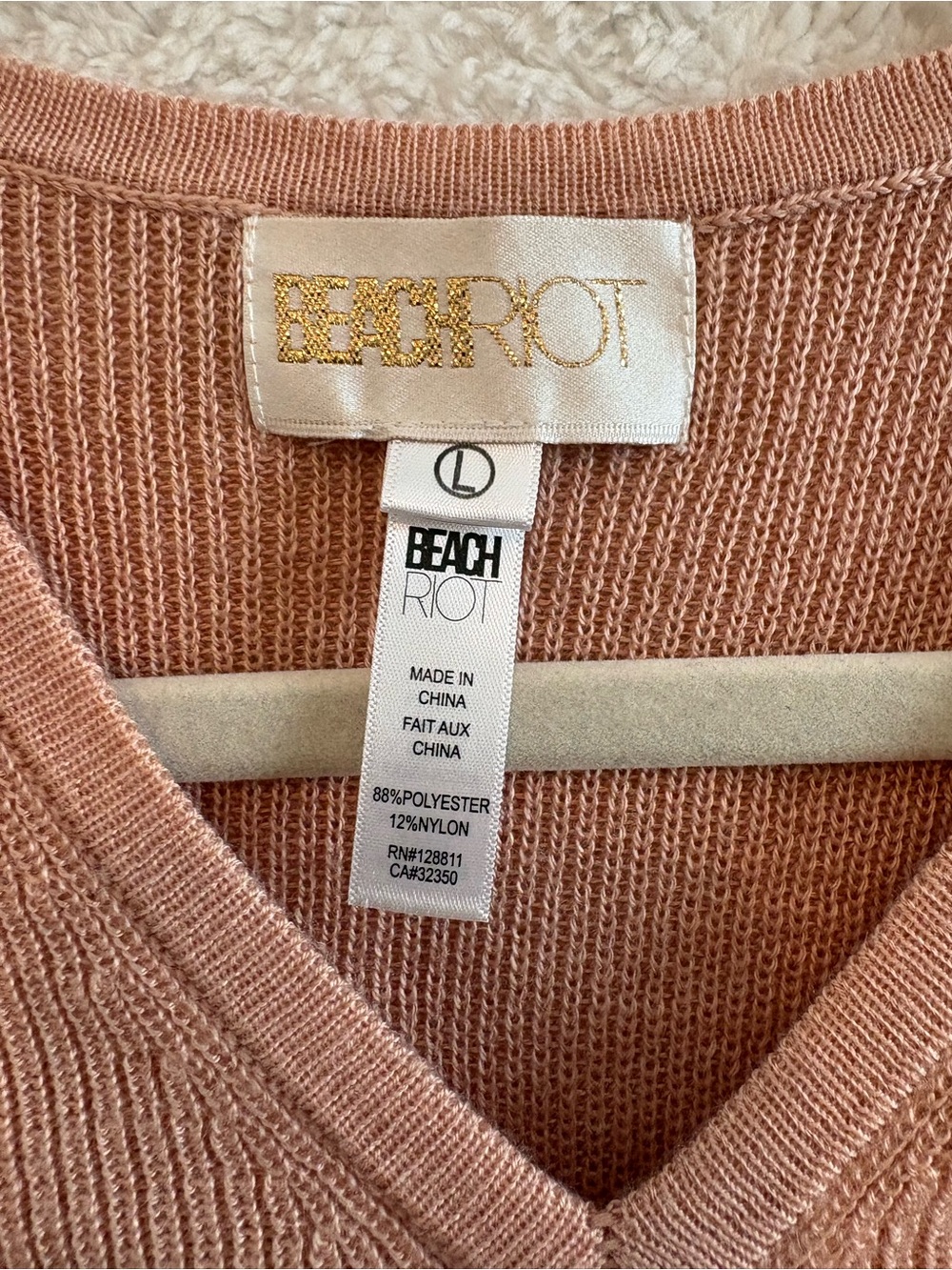 Beach Riot Kenzi Adjustable Tie Front Lightweight Sweater Rose Size Large - Picture 6 of 10